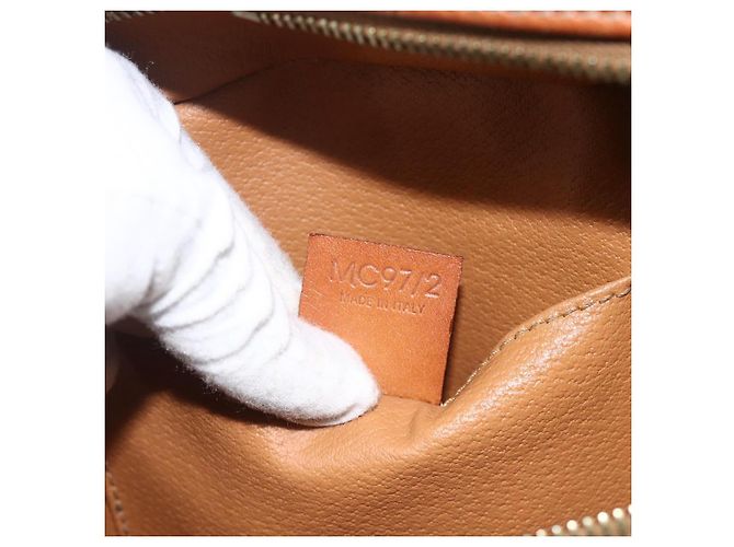 Céline CELINE Macadam Canvas Hand Bag PVC Leather 2way Brown Gold - vista 12