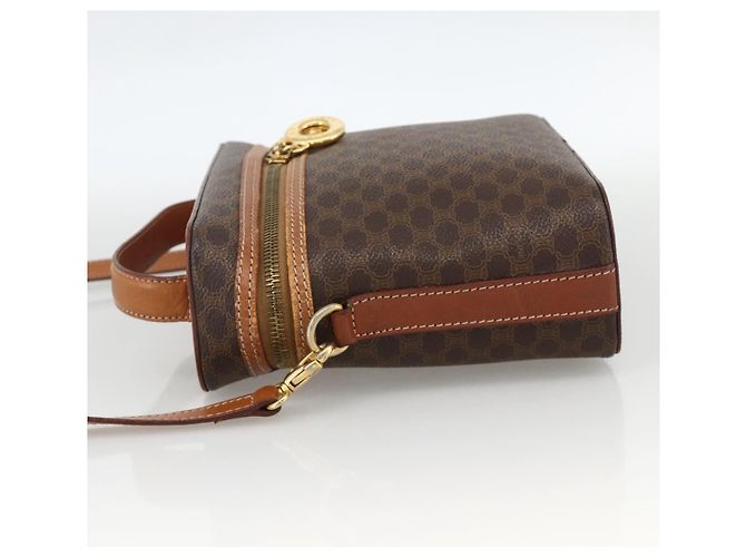 Céline CELINE Macadam Canvas Hand Bag PVC Leather 2way Brown Gold - vista 3