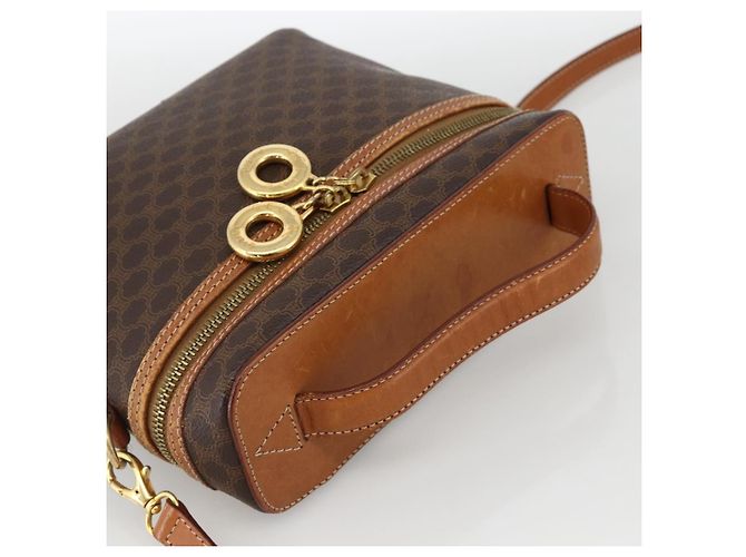 Céline CELINE Macadam Canvas Hand Bag PVC Leather 2way Brown Gold - vista 6