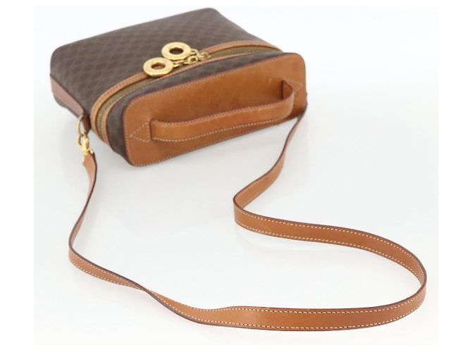 Céline CELINE Macadam Canvas Hand Bag PVC Leather 2way Brown Gold - vista 8