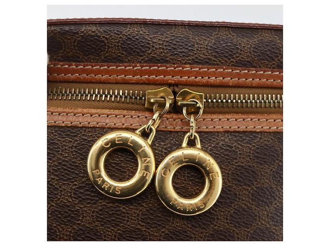 Céline CELINE Macadam Canvas Hand Bag PVC Leather 2way Brown Gold - vista 9