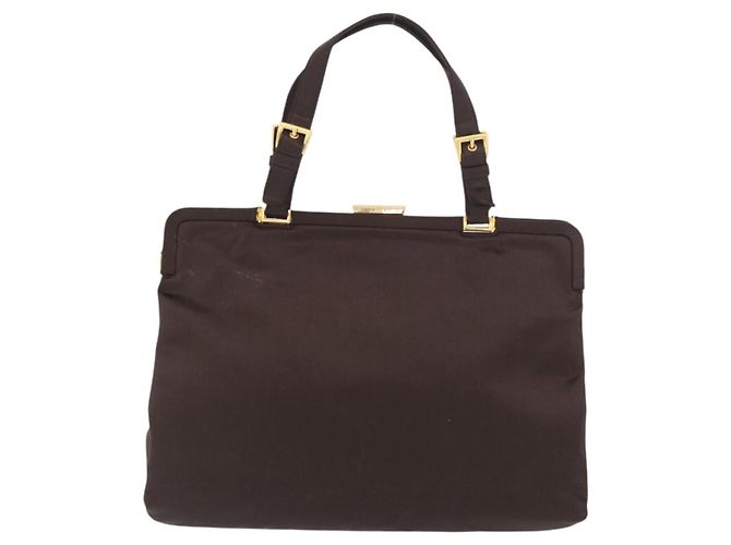 PRADA Tote Bag Satin Brown Gold - vista 13