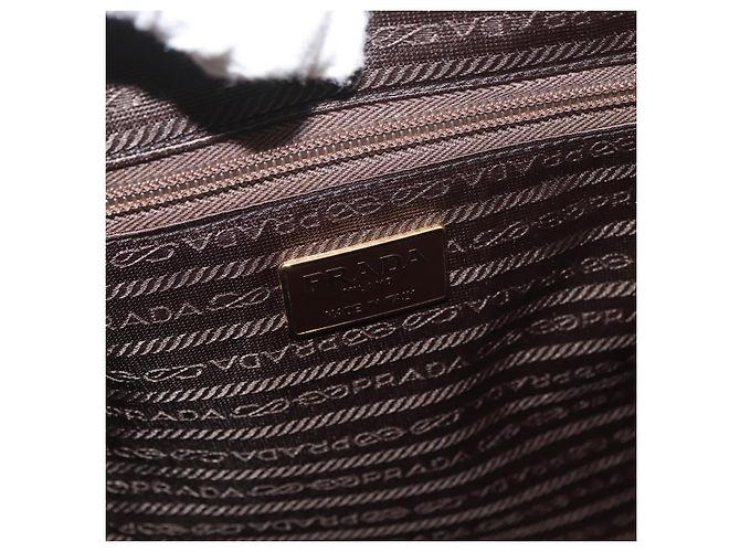 PRADA Tote Bag Satin Brown Gold - vista 17