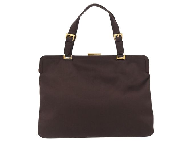 PRADA Tote Bag Satin Brown Gold - vista 2