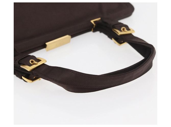 PRADA Tote Bag Satin Brown Gold - vista 7