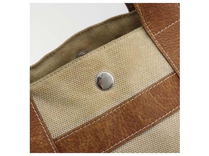 Hermès HERMES Sac Arne MM Hand Bag Canvas Beige Silver - vista 10