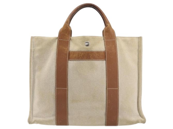 Hermès HERMES Sac Arne MM Hand Bag Canvas Beige Silver - vista 13