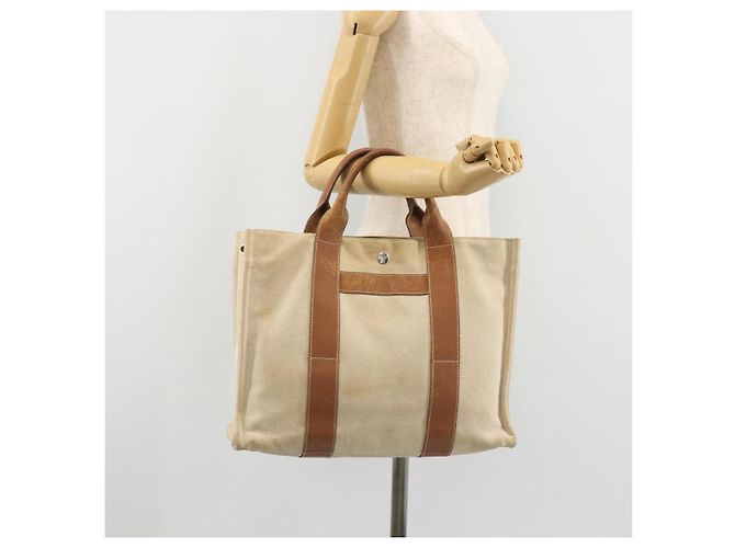Hermès HERMES Sac Arne MM Hand Bag Canvas Beige Silver - vista 23