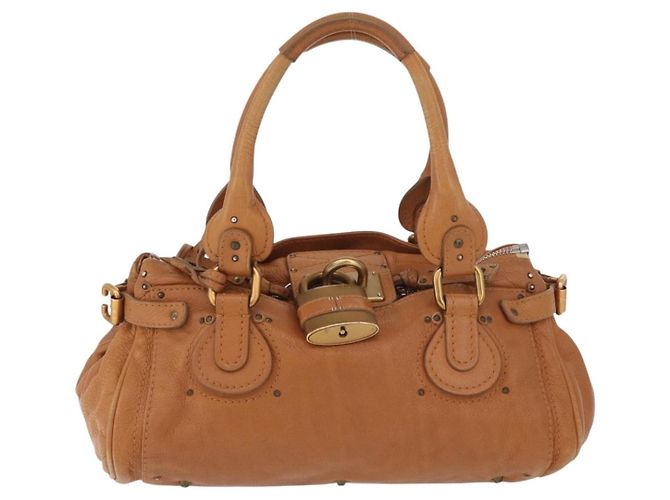 Chloé Chloe Paddington Hand Bag Leather Brown Silver gold - vista 13