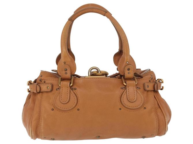 Chloé Chloe Paddington Hand Bag Leather Brown Silver gold - vista 2