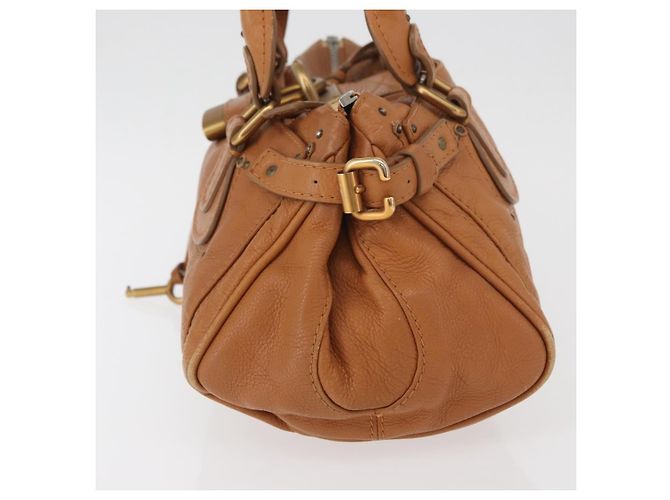 Chloé Chloe Paddington Hand Bag Leather Brown Silver gold - vista 3