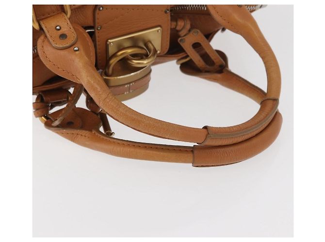 Chloé Chloe Paddington Hand Bag Leather Brown Silver gold - vista 7