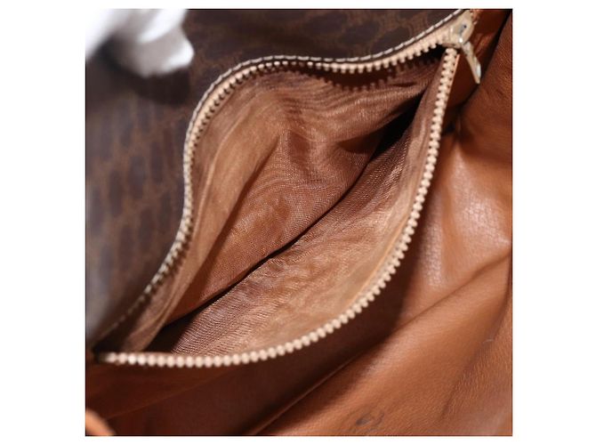 Céline CELINE Macadam Canvas Shoulder Bag PVC Leather Brown Gold - vista 11