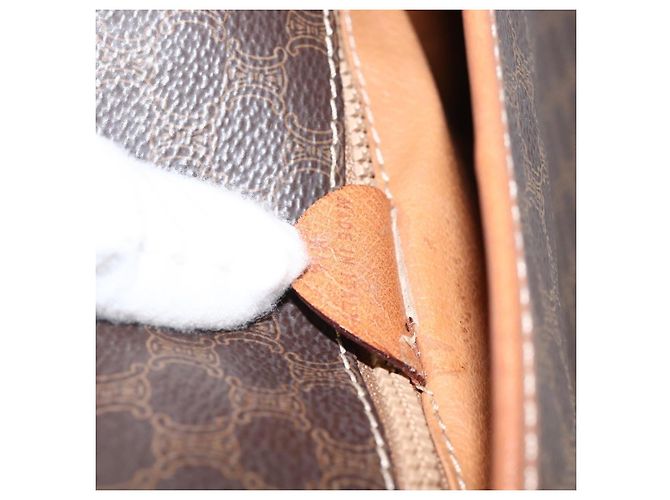Céline CELINE Macadam Canvas Shoulder Bag PVC Leather Brown Gold - vista 12