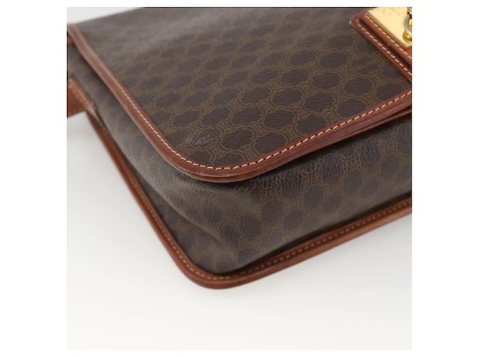 Céline CELINE Macadam Canvas Shoulder Bag PVC Leather Brown Gold - vista 14