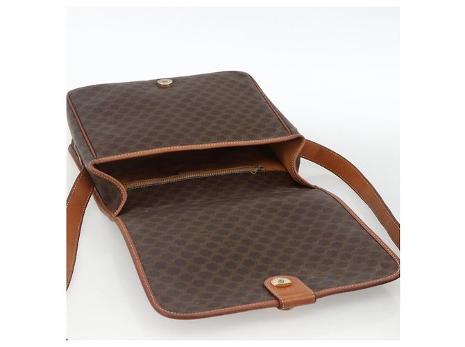 Céline CELINE Macadam Canvas Shoulder Bag PVC Leather Brown Gold - vista 17