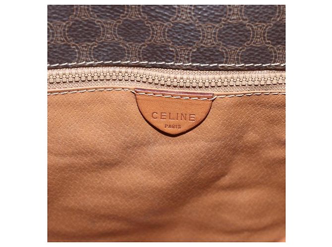 Céline CELINE Macadam Canvas Shoulder Bag PVC Leather Brown Gold - vista 18