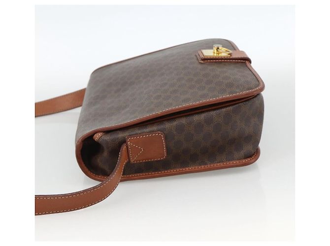 Céline CELINE Macadam Canvas Shoulder Bag PVC Leather Brown Gold - vista 3
