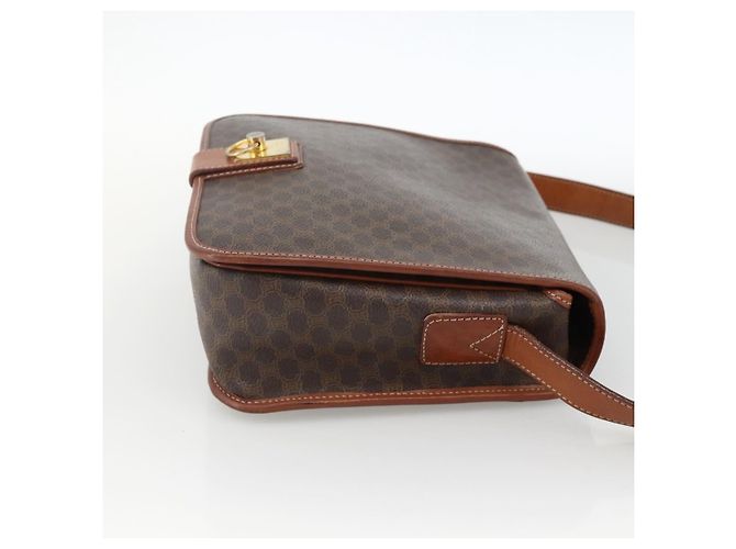 Céline CELINE Macadam Canvas Shoulder Bag PVC Leather Brown Gold - vista 4