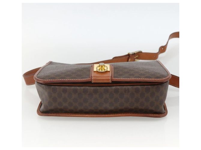 Céline CELINE Macadam Canvas Shoulder Bag PVC Leather Brown Gold - vista 5