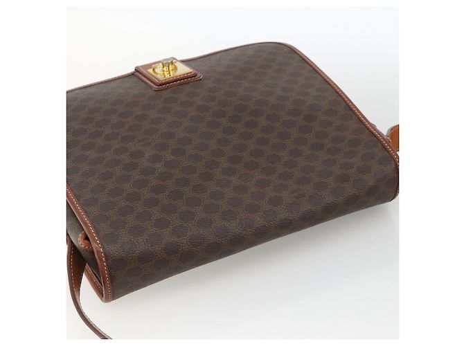 Céline CELINE Macadam Canvas Shoulder Bag PVC Leather Brown Gold - vista 6