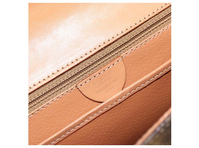 Céline CELINE Macadam Canvas Hand Bag PVC Leather Brown Gold - vista 12