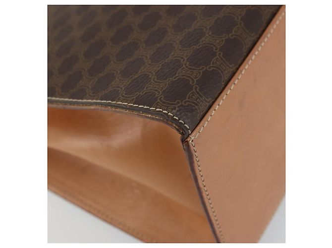 Céline CELINE Macadam Canvas Hand Bag PVC Leather Brown Gold - vista 14