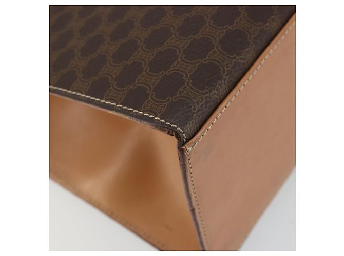 Céline CELINE Macadam Canvas Hand Bag PVC Leather Brown Gold - vista 16