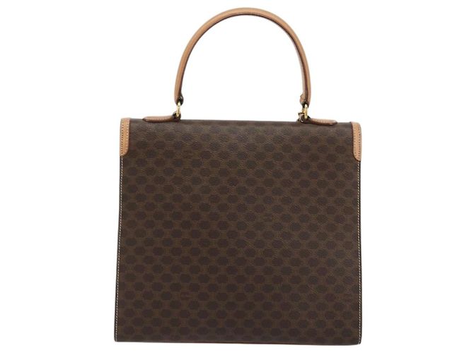 Céline CELINE Macadam Canvas Hand Bag PVC Leather Brown Gold - vista 2