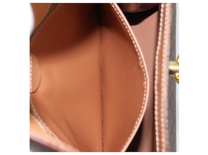 Céline CELINE Macadam Canvas Hand Bag PVC Leather Brown Gold - vista 22