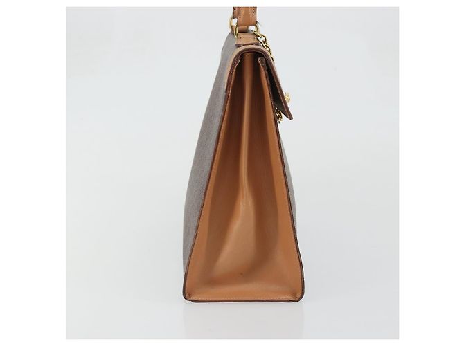 Céline CELINE Macadam Canvas Hand Bag PVC Leather Brown Gold - vista 3