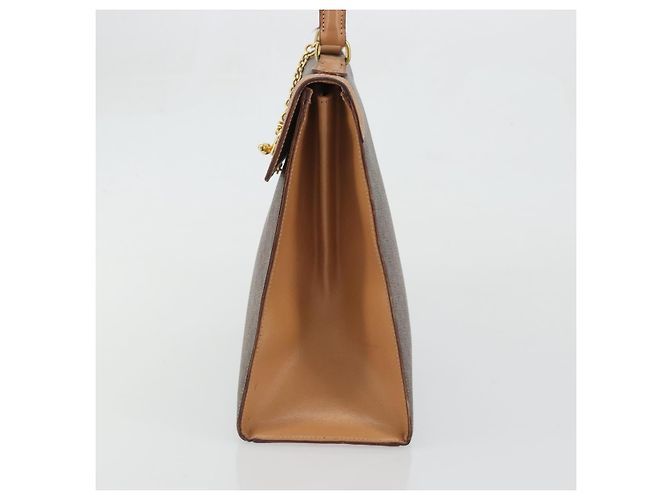 Céline CELINE Macadam Canvas Hand Bag PVC Leather Brown Gold - vista 4