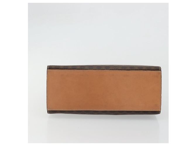 Céline CELINE Macadam Canvas Hand Bag PVC Leather Brown Gold - vista 5