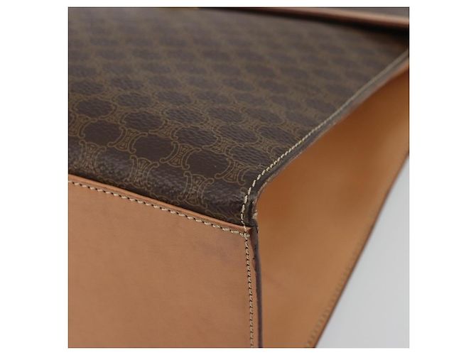 Céline CELINE Macadam Canvas Hand Bag PVC Leather Brown Gold - vista 9