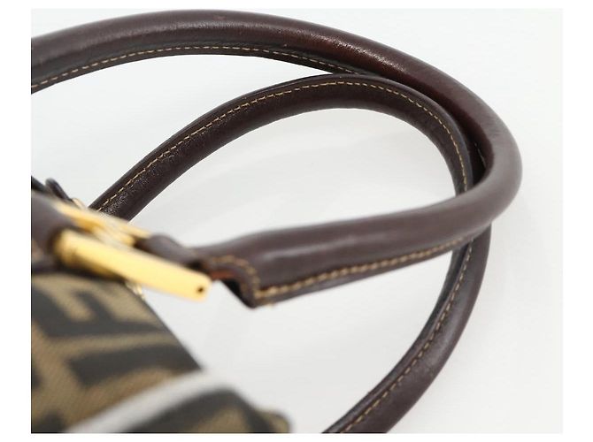 FENDI Zucca Canvas Hand Bag Brown Black - vista 15