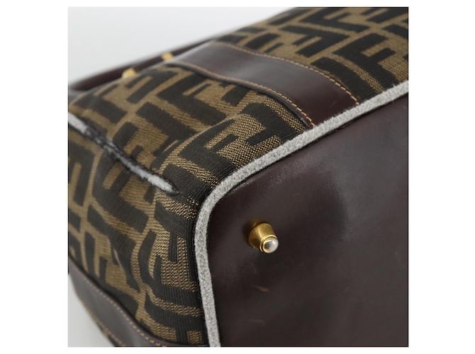 FENDI Zucca Canvas Hand Bag Brown Black - vista 16