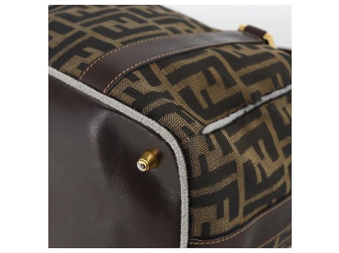 FENDI Zucca Canvas Hand Bag Brown Black - vista 17