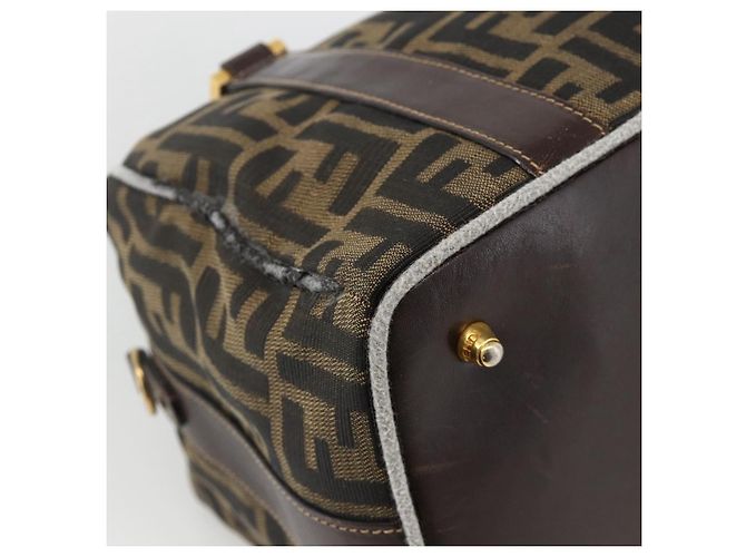 FENDI Zucca Canvas Hand Bag Brown Black - vista 18