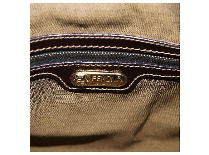 FENDI Zucca Canvas Hand Bag Brown Black - vista 19