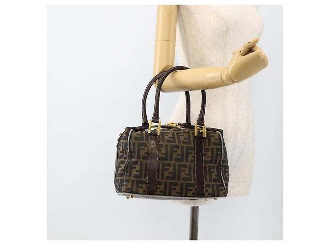 FENDI Zucca Canvas Hand Bag Brown Black - vista 24