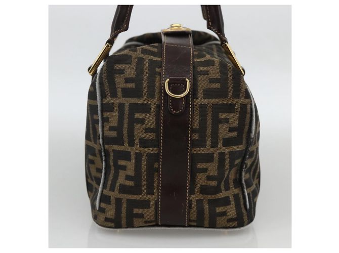 FENDI Zucca Canvas Hand Bag Brown Black - vista 3