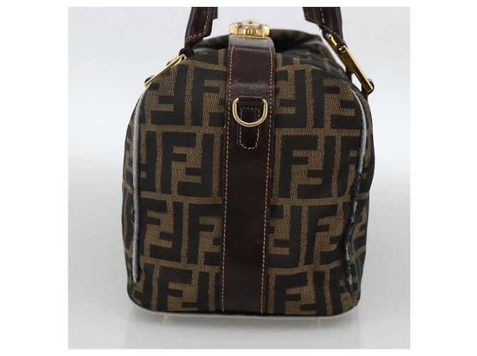 FENDI Zucca Canvas Hand Bag Brown Black - vista 4