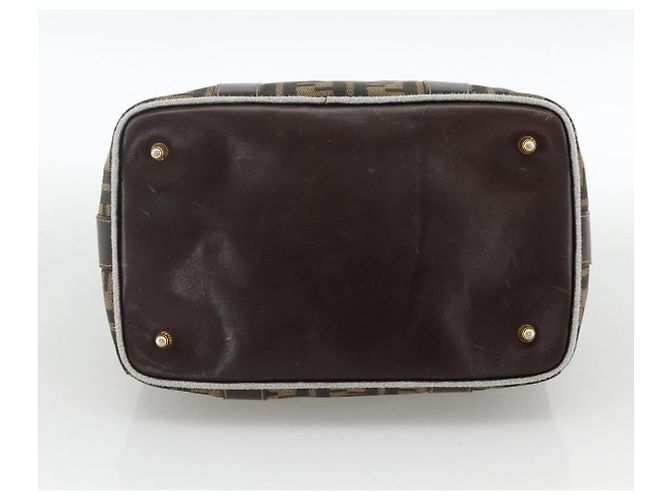 FENDI Zucca Canvas Hand Bag Brown Black - vista 5