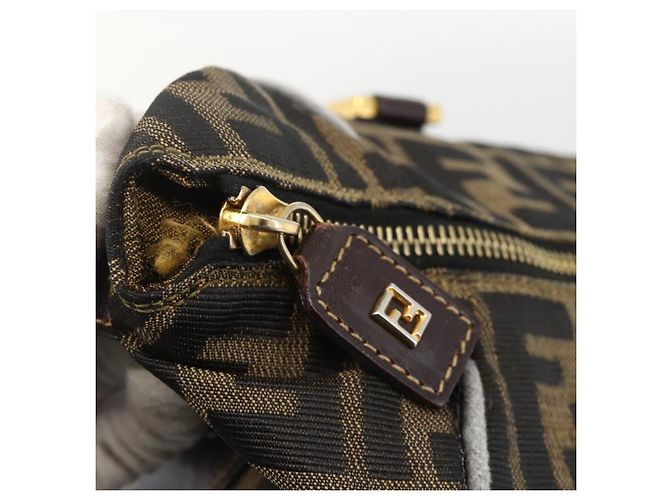 FENDI Zucca Canvas Hand Bag Brown Black - vista 8