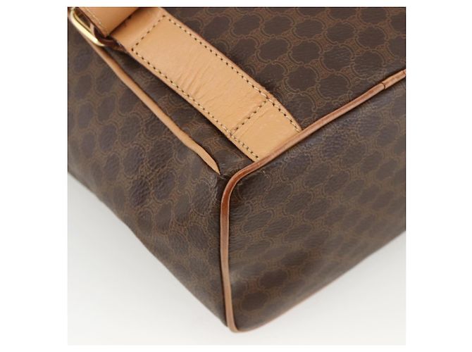 Céline CELINE Macadam Canvas Backpack PVC Leather Brown Gold - vista 10