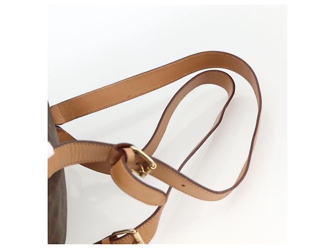 Céline CELINE Macadam Canvas Backpack PVC Leather Brown Gold - vista 14
