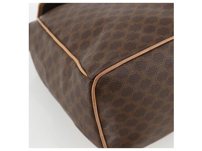 Céline CELINE Macadam Canvas Backpack PVC Leather Brown Gold - vista 16