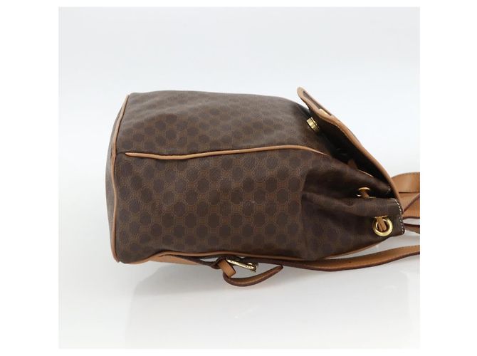 Céline CELINE Macadam Canvas Backpack PVC Leather Brown Gold - vista 4