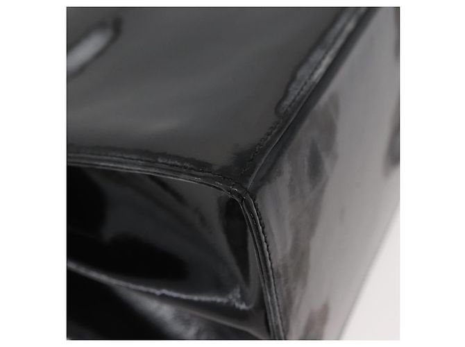 Salvatore Ferragamo Gancini Hand Bag Patent leather 2way Black Gold - vista 10