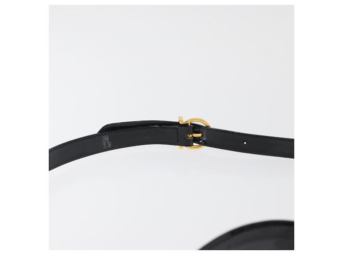 Salvatore Ferragamo Gancini Hand Bag Patent leather 2way Black Gold - vista 15